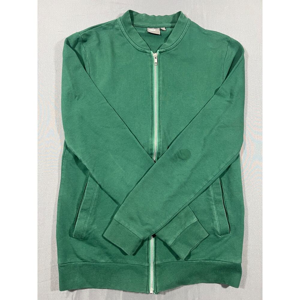 ASOS Green Zip Up Hoodie Mens Small Lightweight Casual Sweatshirt